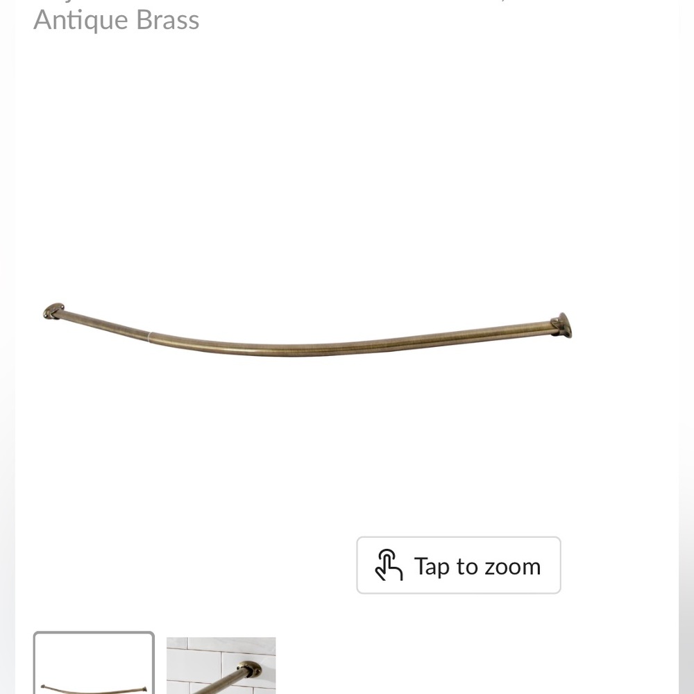 Edenscape Antique brass CC3173 47-60” Adjustable Curved Shower Curtain Rod